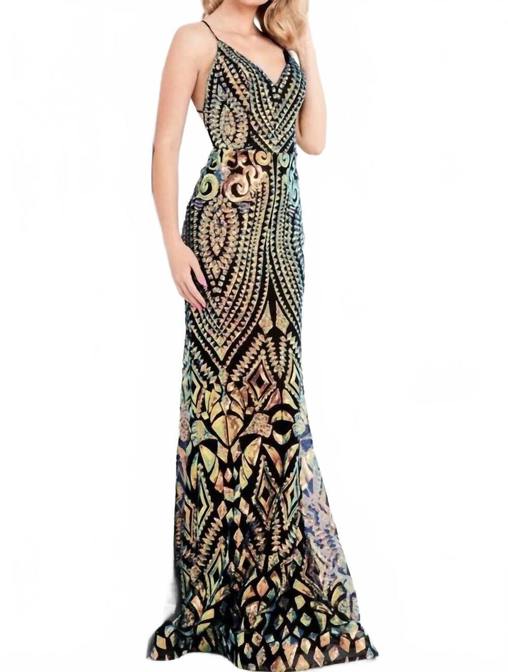 NEW JOVANI v-neck formal long prom dress in black